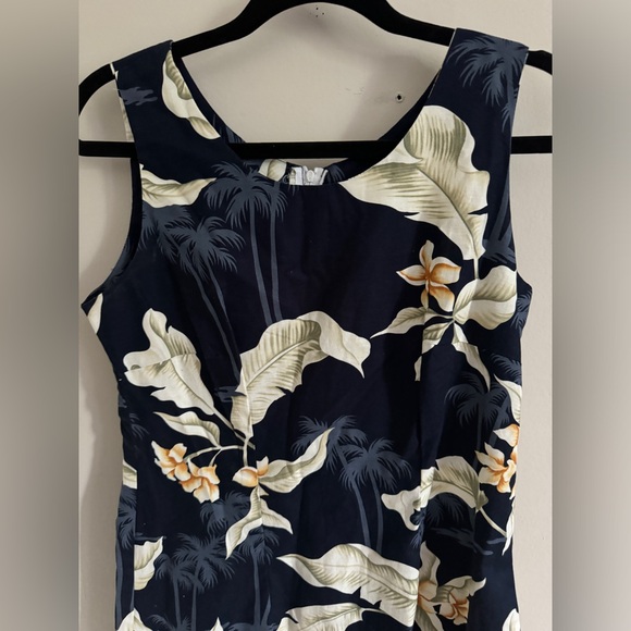 Vintage Pacific Legends Navy Floral Hawaiian Dress Size M - Picture 3 of 10